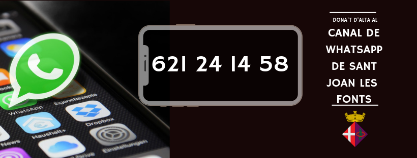 Subscriu-te al nou canal de WhatsApp de l'Ajuntament de Sant Joan les Fonts